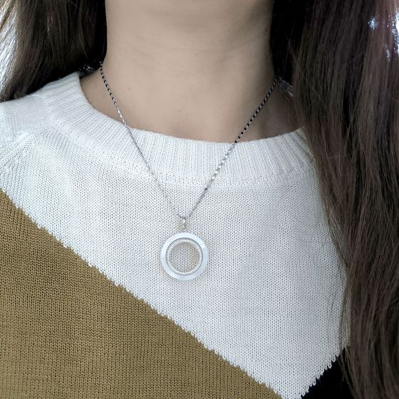 Серебряная подвеска с керамикой