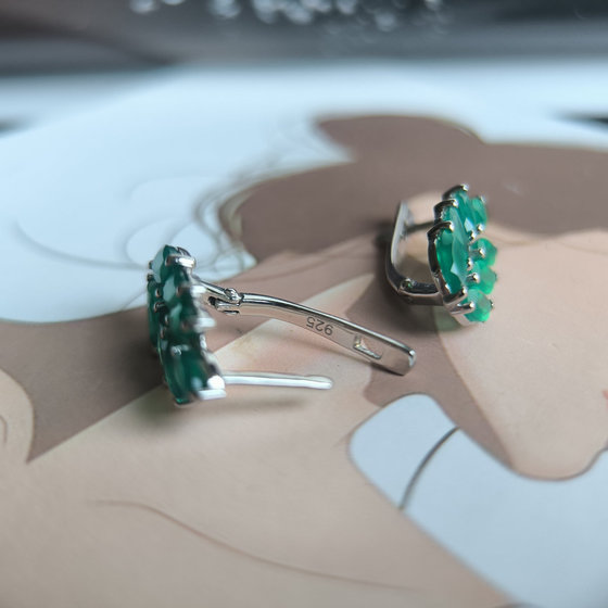 Серебряные серьги с агатом 2.495ct