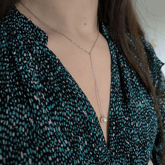 Серебряное колье с жемчугом