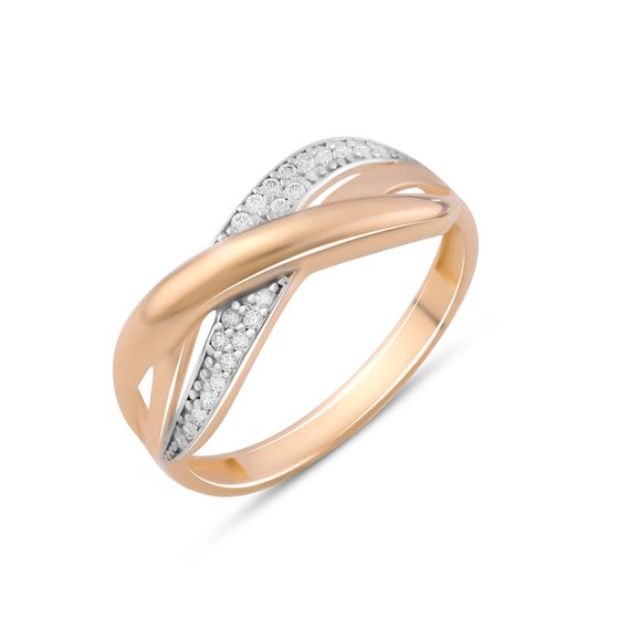 Золотое кольцо с фианитами 0.15ct