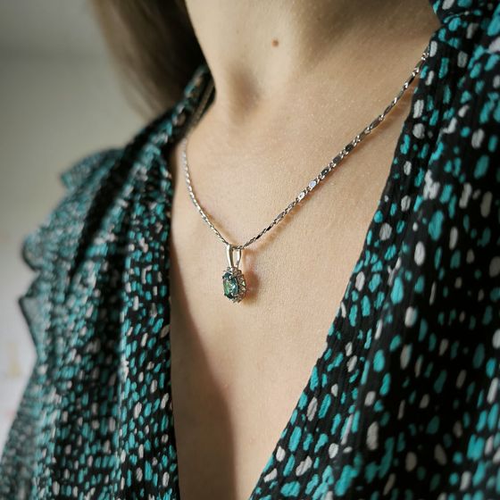Серебряная подвеска с топазом Лондон Блю 0.72ct