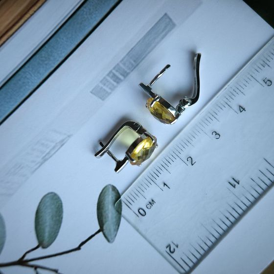 Серебряные серьги с цитрином nano 4.979ct