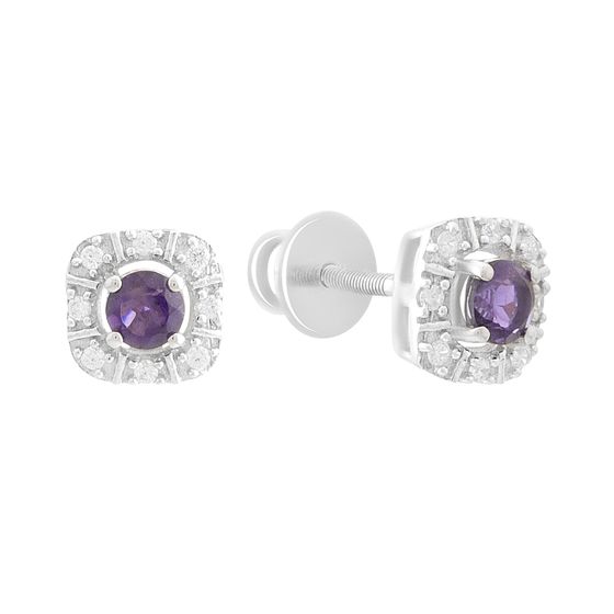 Серебряные серьги с аметистом 0.732ct