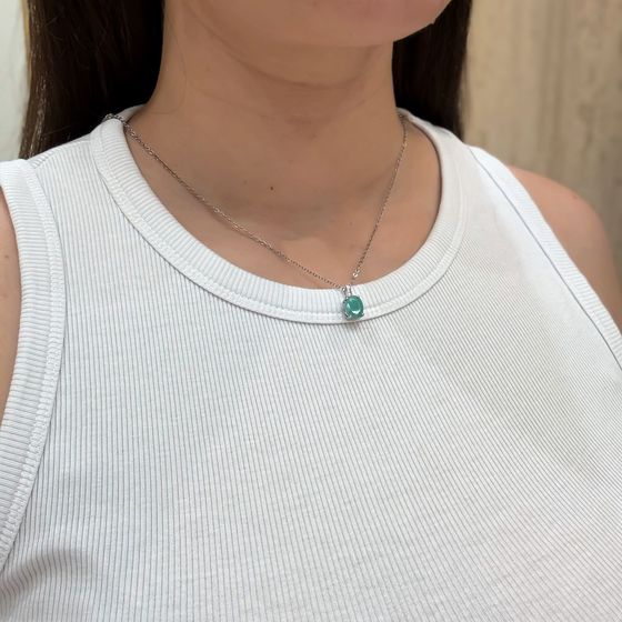 Серебряная подвеска с изумрудом 2.357ct