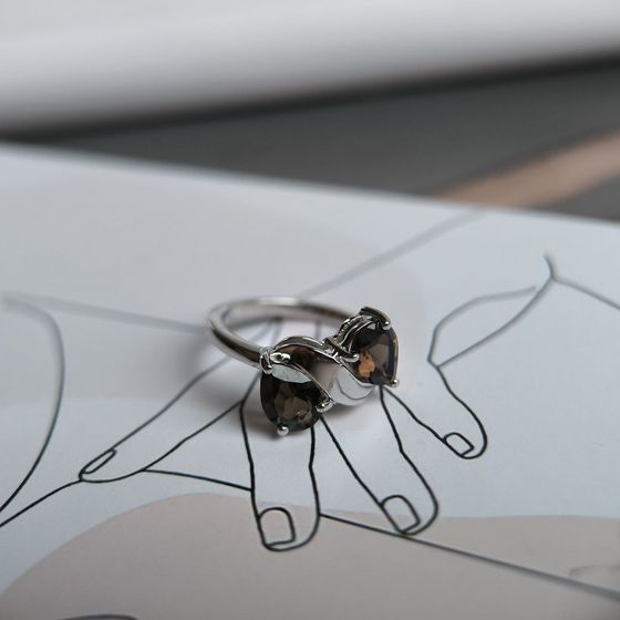 Серебряное кольцо с раухтопазом (дымчатым кварцем) 1.925ct