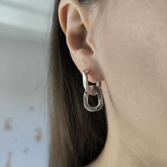 Серебряные серьги без камней