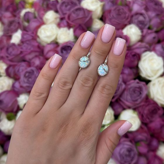 Серебряные серьги с опалом 2.06ct