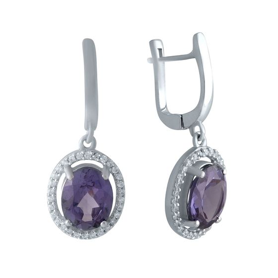 Серебряные серьги с александритом 6.725ct