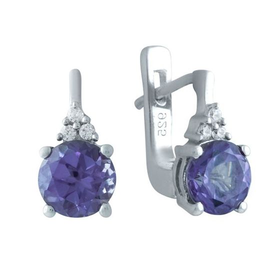Серебряные серьги с аметистом 2.49ct