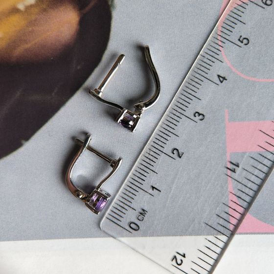 Серебряные серьги с аметистом 0.95ct