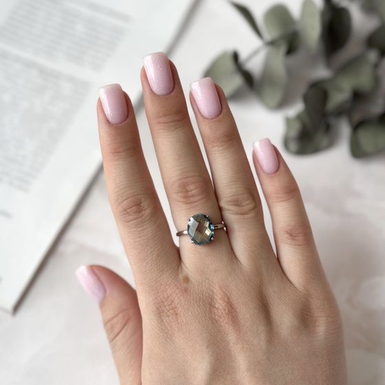 Серебряное кольцо с мистик топазом 7.18ct