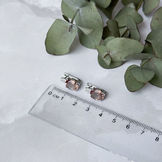 Серебряные серьги с султанитом 5.206ct