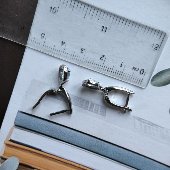 Серебряные серьги с топазом 1.777ct