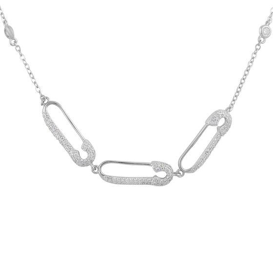 Серебряное колье с фианитами