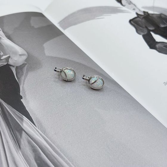 Серебряные серьги с опалом 2.06ct