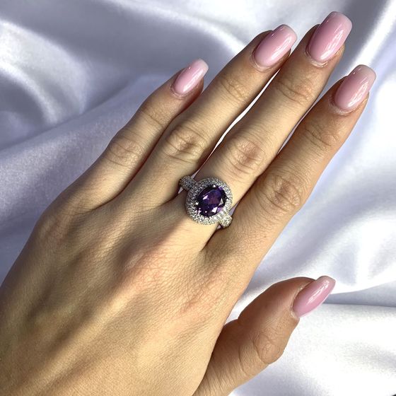 Серебряное кольцо с александритом 4.907ct