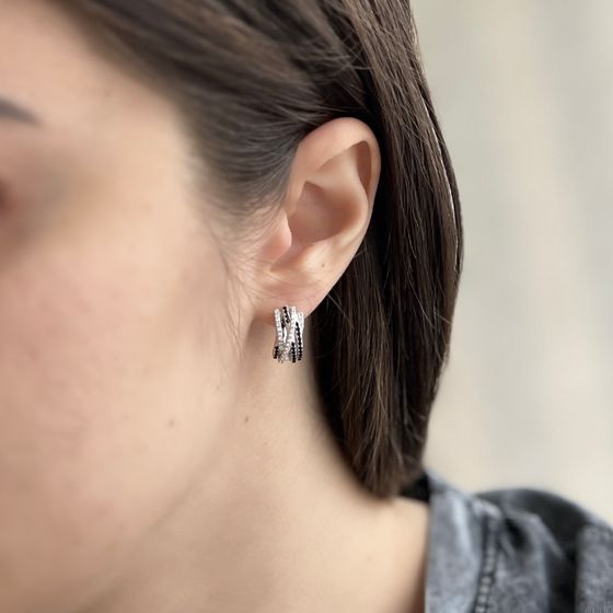 Серебряные серьги с фианитами