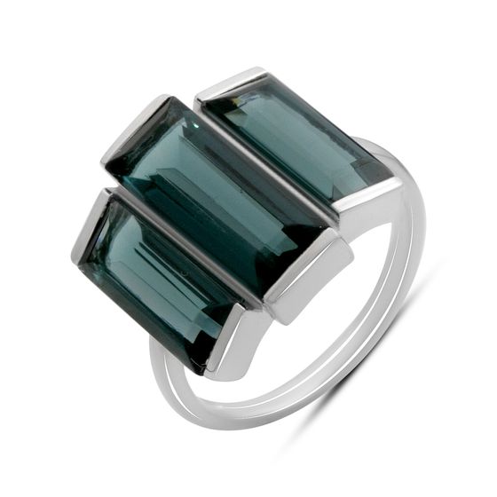 Серебряное кольцо с топазом Лондон Блю 6.198ct