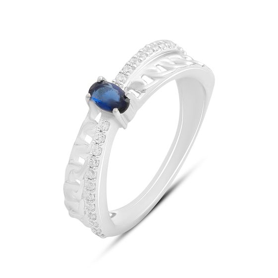 Серебряное кольцо с сапфиром nano 0.518ct