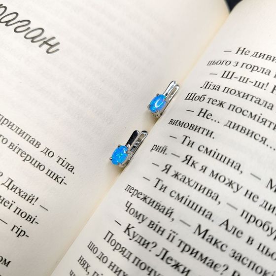 Серебряные серьги с опалом 0.605ct