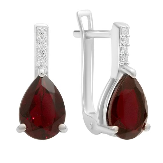 Серебряные серьги с гранатом nano 3.12ct