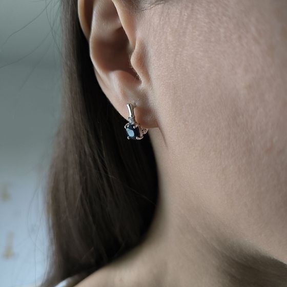 Серебряные серьги с сапфиром 2.757ct