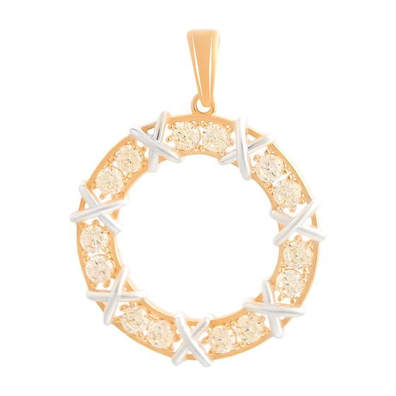 Золотая подвеска с фианитами 4.2ct