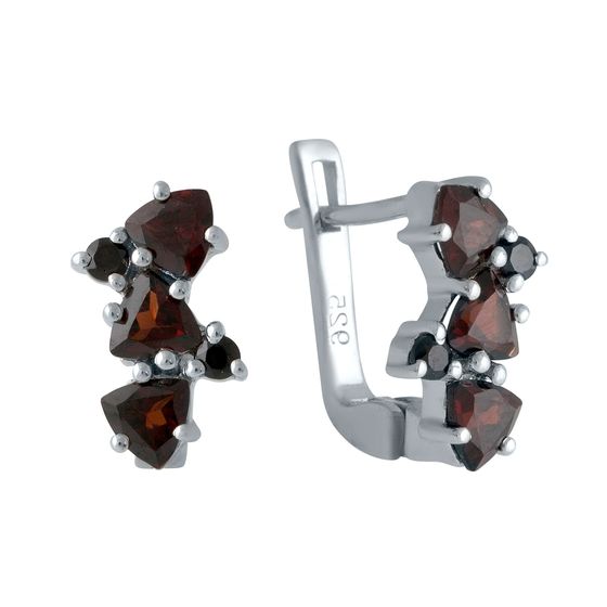 Серебряные серьги с гранатом 1.967ct