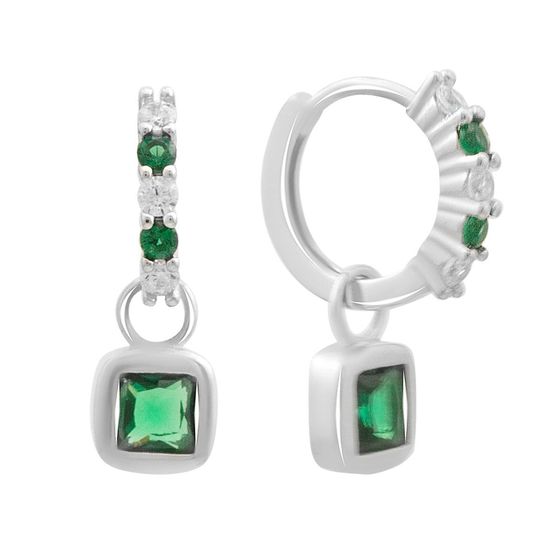 Серебряные серьги с фианитами