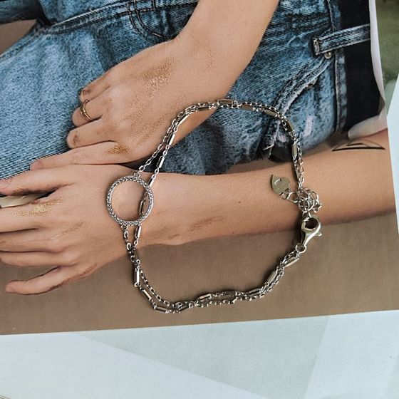 Серебряный браслет с фианитами