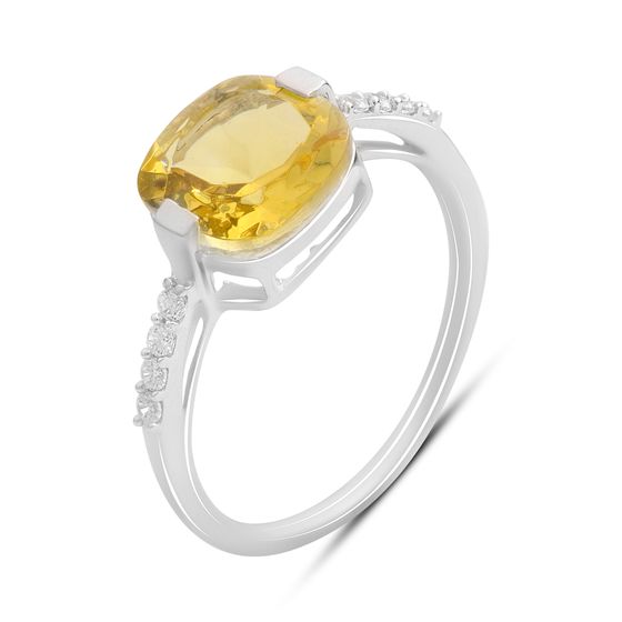Серебряное кольцо с цитрином nano 2.885ct, фианитами