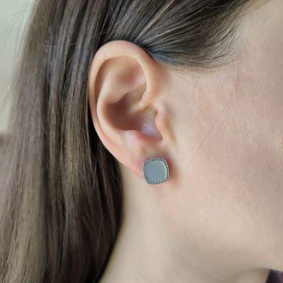 Серебряные серьги с перламутром