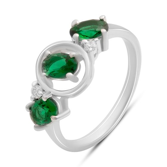 Серебряное кольцо с изумрудом nano 1.16ct