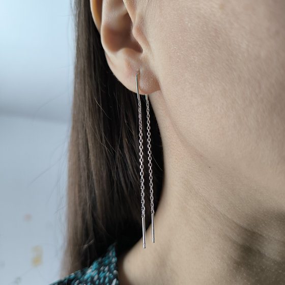 Серебряные серьги без камней