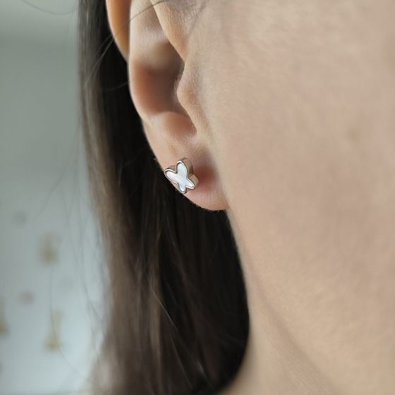 Серебряные серьги с перламутром