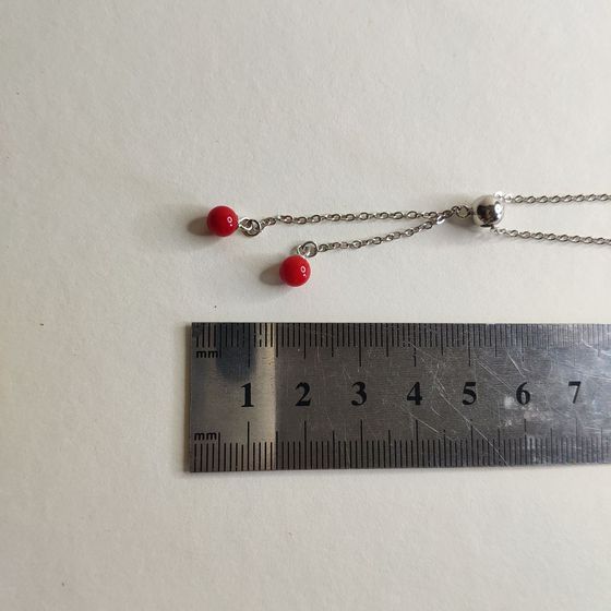 Серебряное колье с кораллом