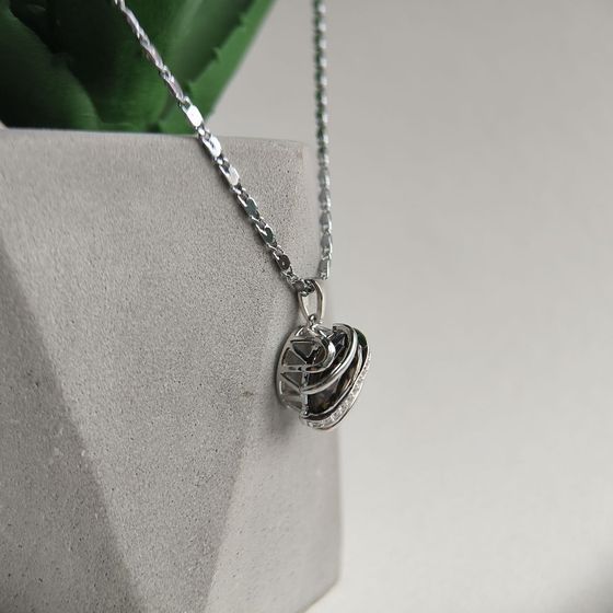 Серебряная подвеска с раухтопазом (дымчатым кварцем) 4.405ct, фианитами