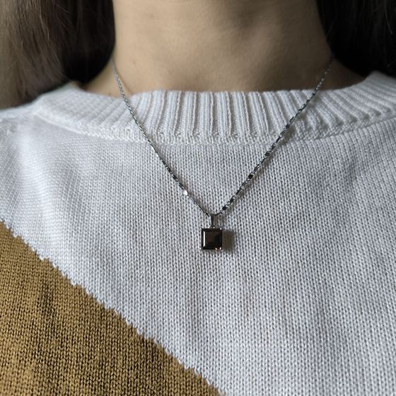 Серебряная подвеска с раухтопазом (дымчатым кварцем) 2.625ct