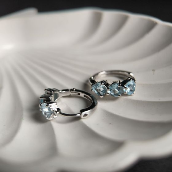 Серебряные серьги с топазом 5.859ct