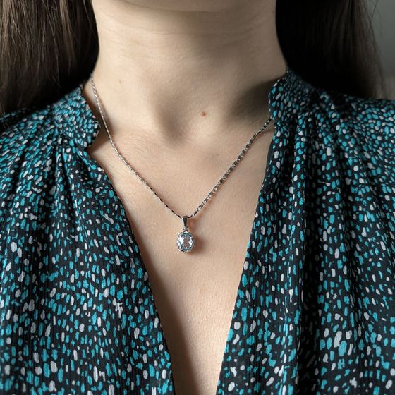 Серебряная подвеска с топазом 1.467ct