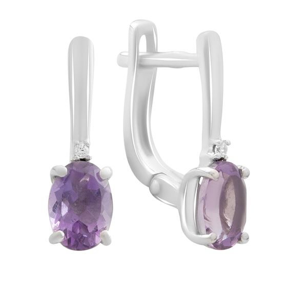 Серебряные серьги с аметистом 1.452ct