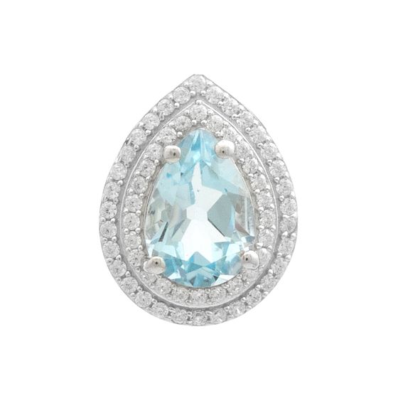 Серебряная подвеска с топазом 2.78ct, фианитами