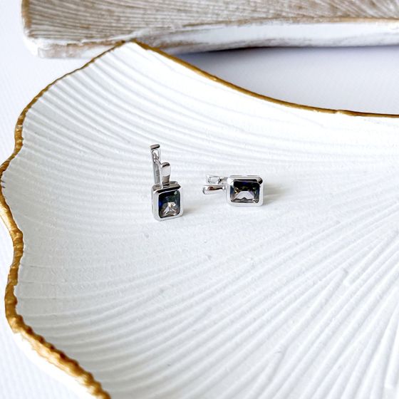 Серебряные серьги с мистик топазом 4.517ct