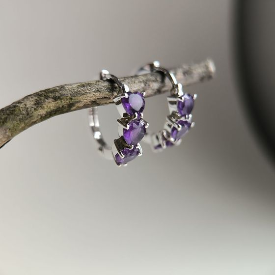 Серебряные серьги с аметистом 2.367ct