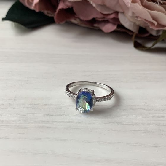 Серебряное кольцо с мистик топазом