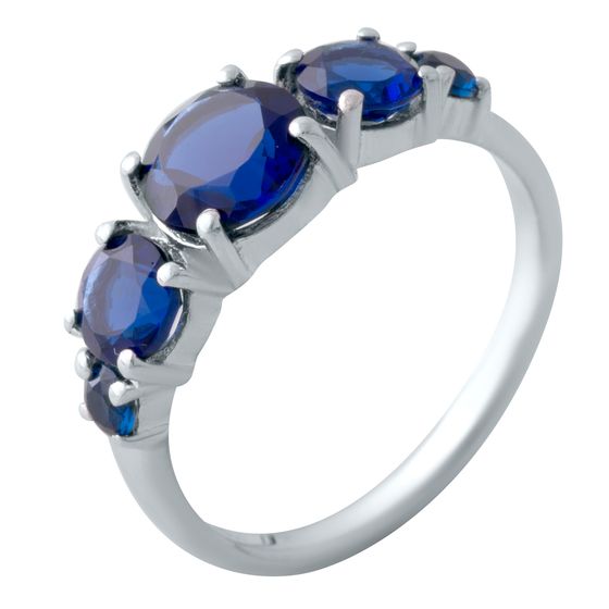 Серебряное кольцо с сапфиром nano 2ct