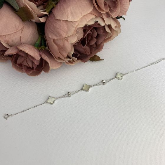 Серебряный браслет с перламутром