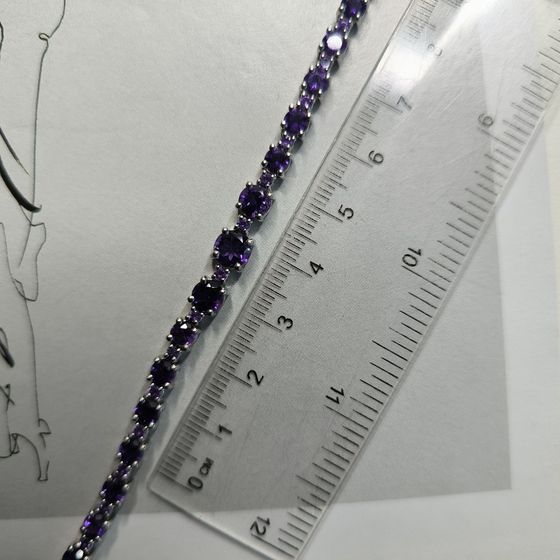 Серебряный браслет с аметистом