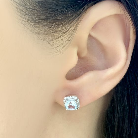 Серебряные серьги с топазом 1.667ct