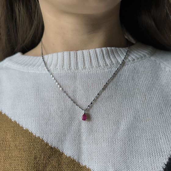 Серебряная подвеска с рубином 0.95ct